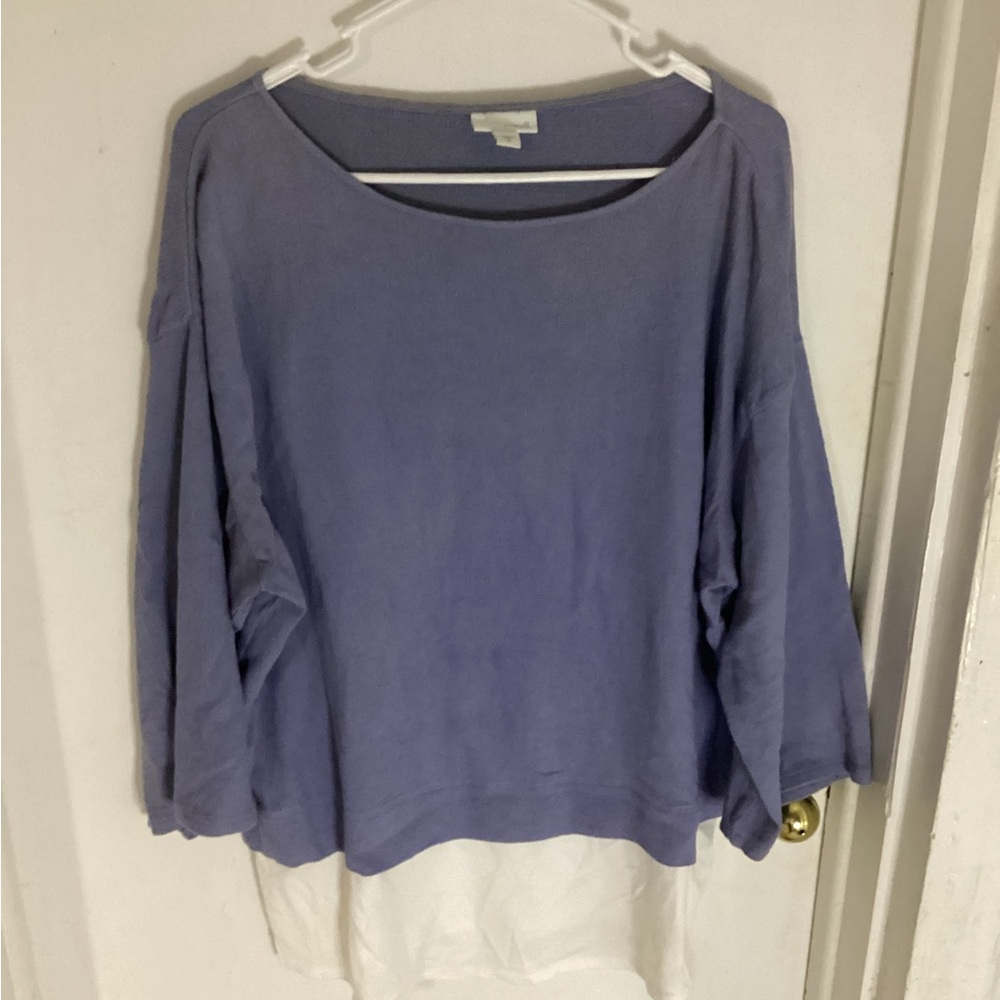 J. Jill 3/4 sleeve faux layered top oversized medium